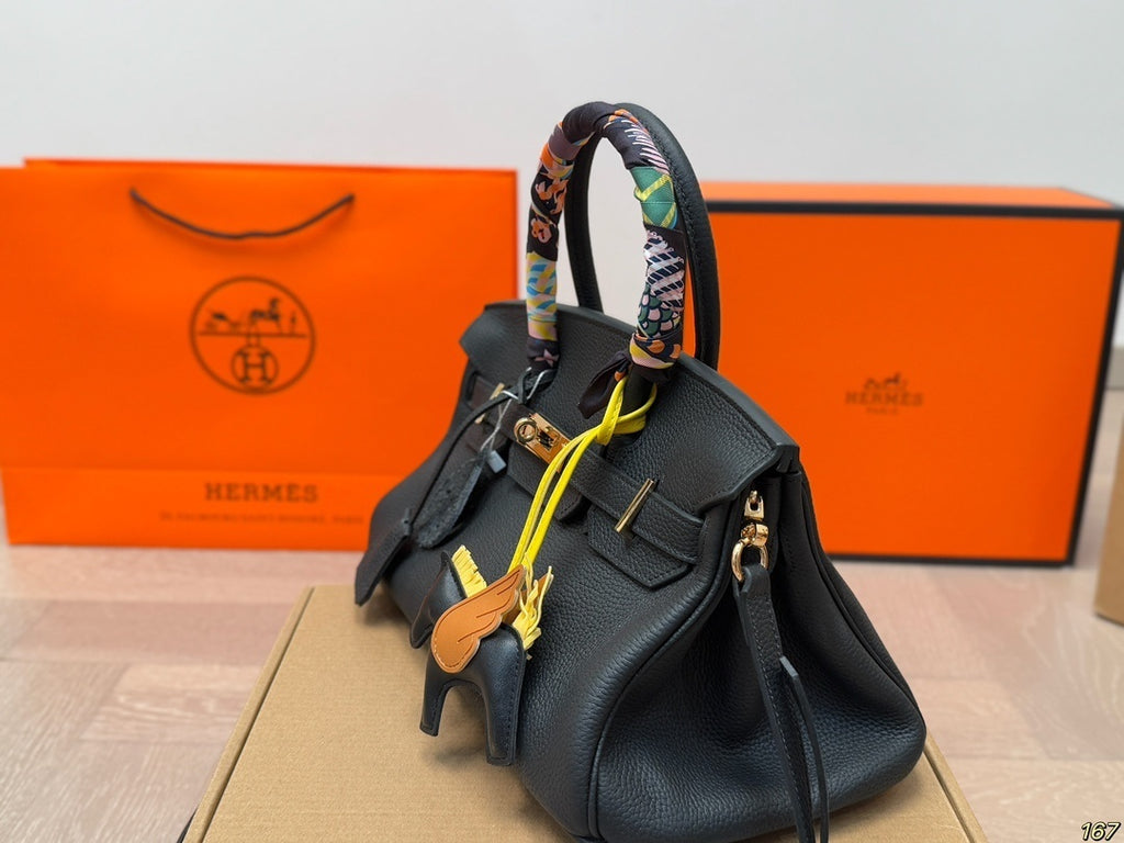 Herms Birkin 30 Togo Leather Handbag