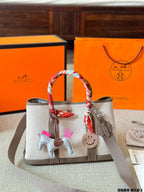 Hermès Taupe Canvas Tote Bag