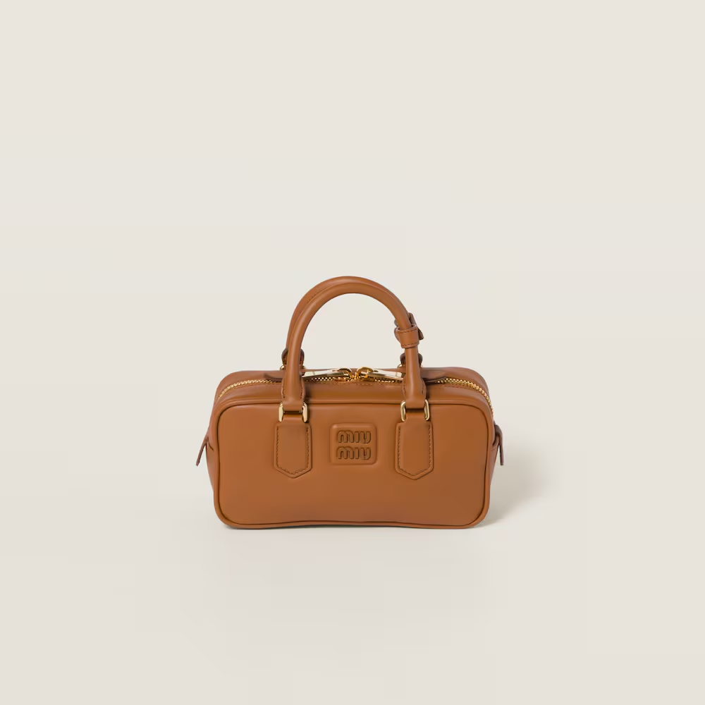 MIUMIU Arcadie leather handbag  Color: Cognac color