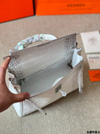 Herme's Birkin in white crocodile Leather