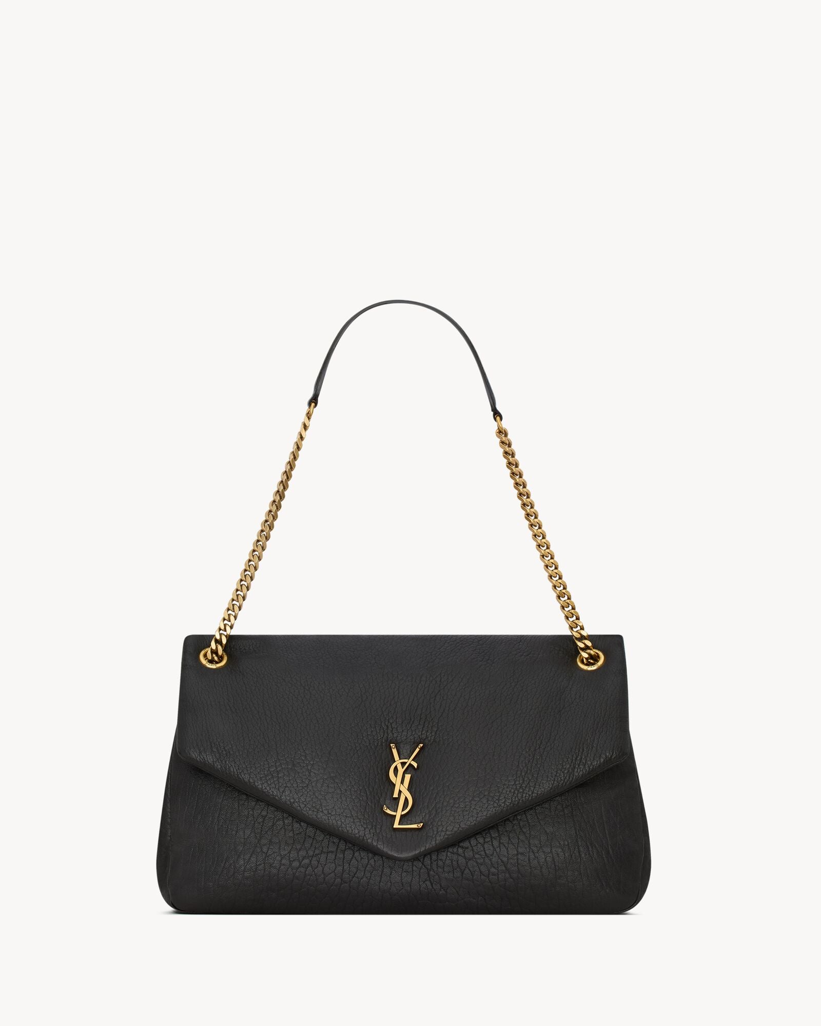 YSL Calypso large bag in grained lambskin