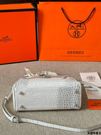 Herme's Birkin in white crocodile Leather