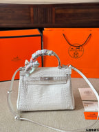 Herme's Birkin in white crocodile Leather