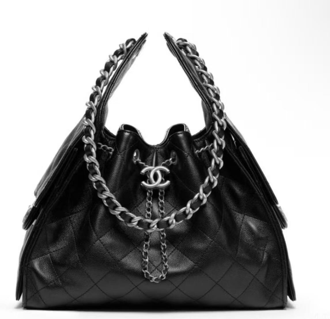 CHANEL 25 Gold and silver chains handbag