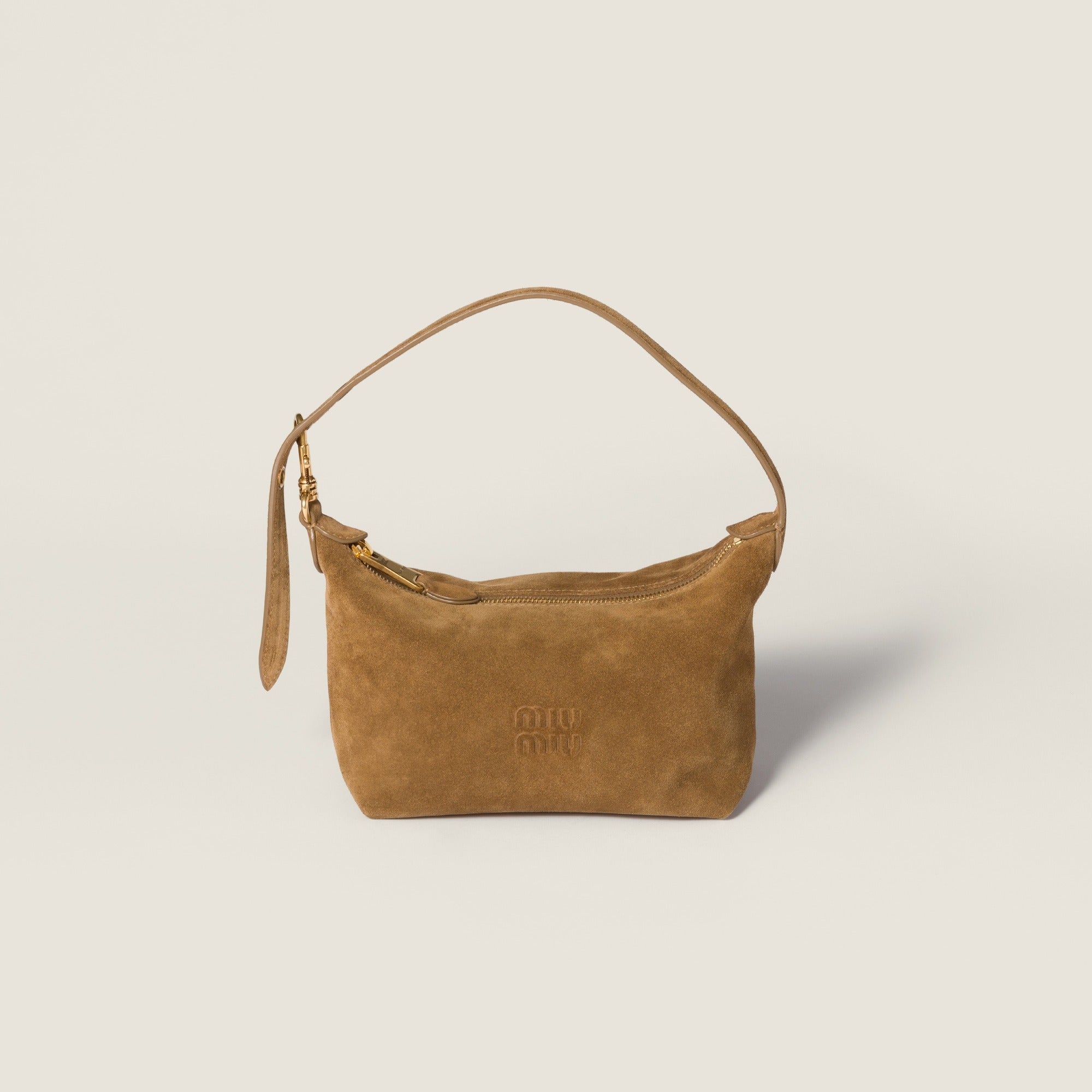 Suede leather pouch