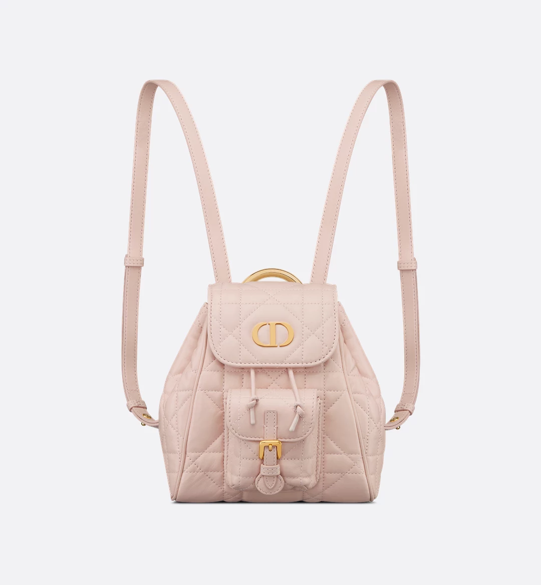 Small Dior Caro backpack  Color: pink colour