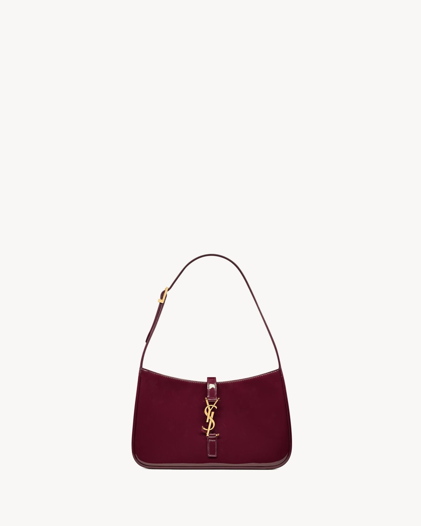 YSL LE 5 À 7 patent leather saddle bag