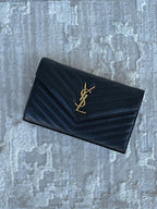Saint Laurent Cassandre Envelope Chain Wallet – YSL Monogram