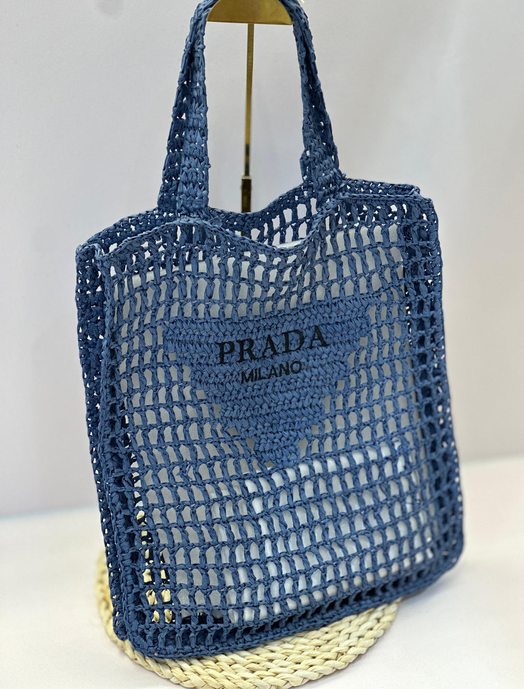 Prada Raffia Tote Bag