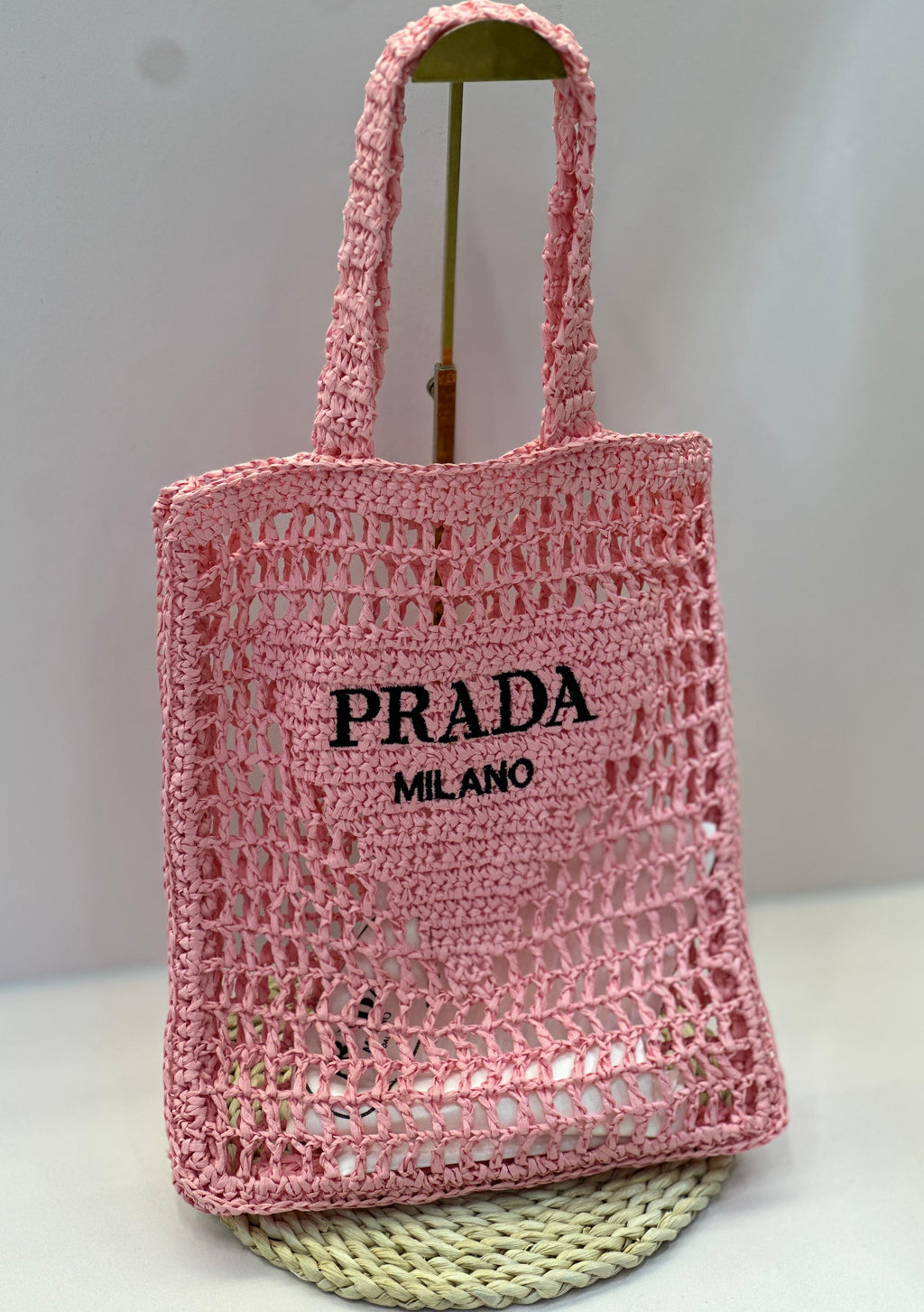 Prada Raffia Tote Bag