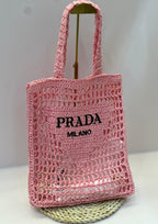 Prada Raffia Tote Bag